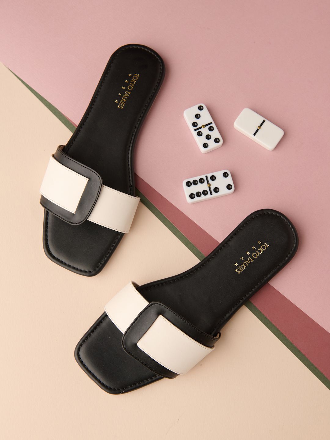 

Tokyo Talkies Open Toe Flats, Black