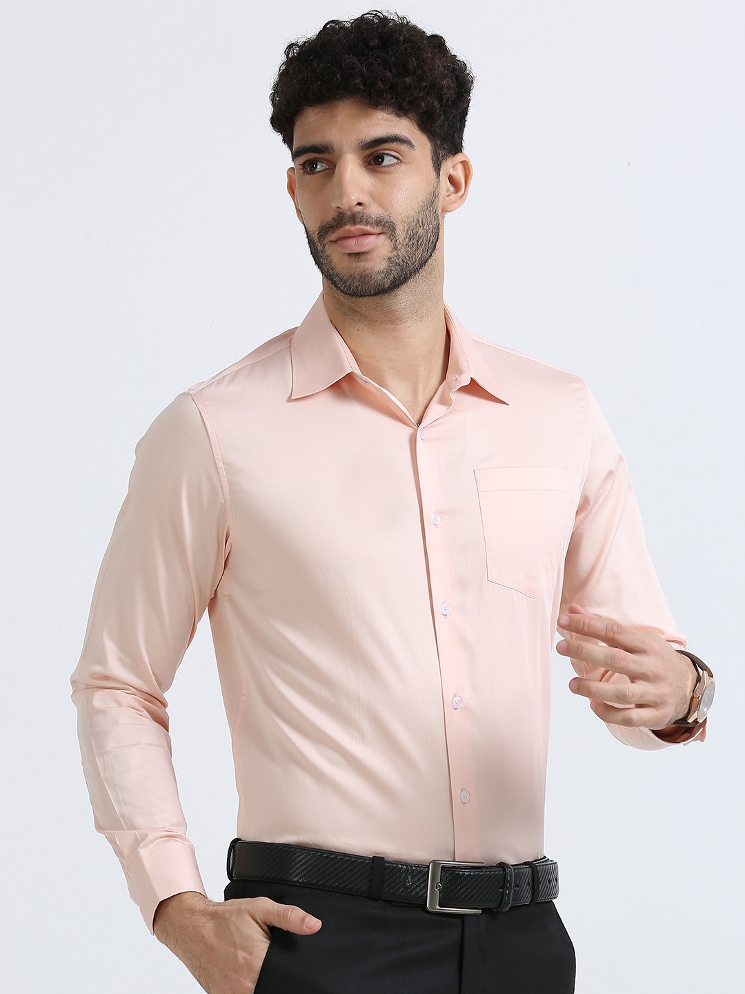 

Formal Club Men Solid Cambridge Giza Cotton Regular Fit Shirt, Pink