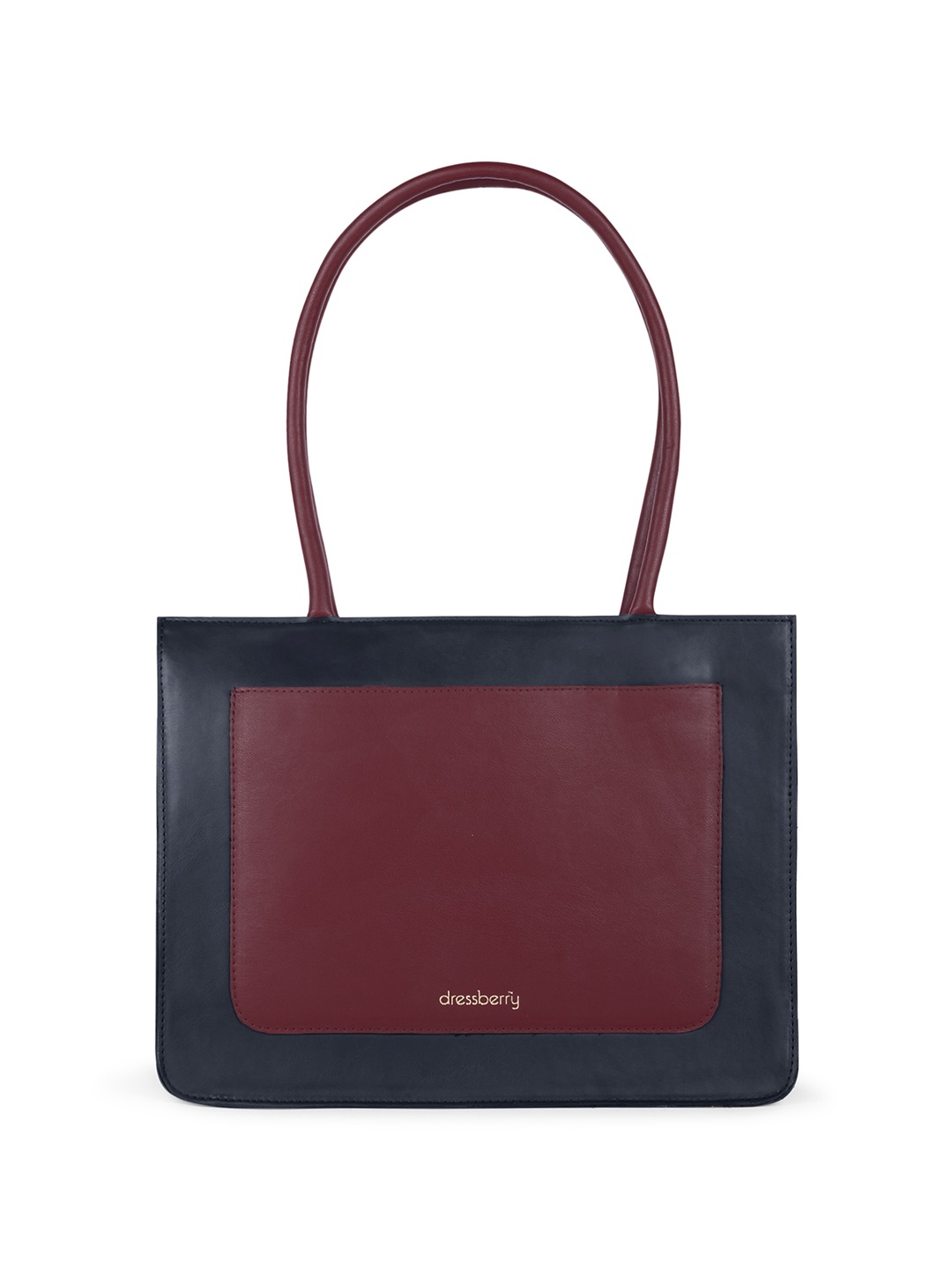 

DressBerry Navy Blue Colourblocked Structured Shoulder Bag