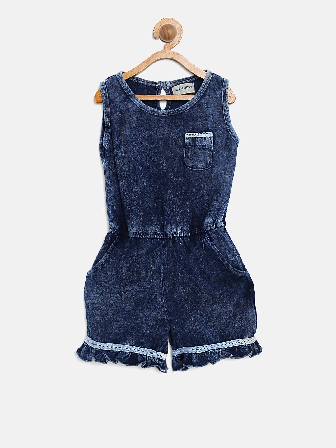 

Gini and Jony Navy Dyed Playsuit, Navy blue