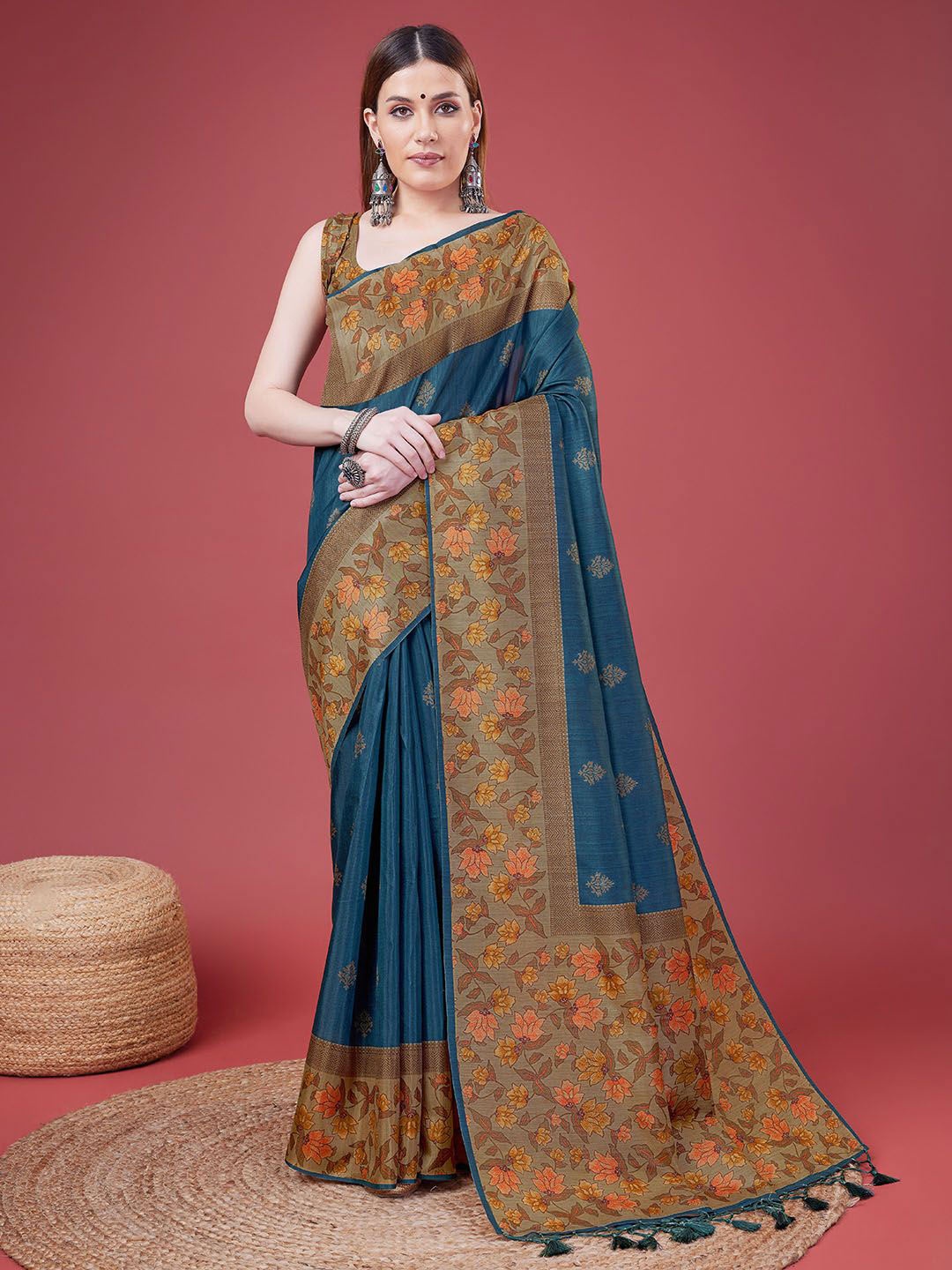 

Ishin Woven Design Sambalpuri Saree, Blue