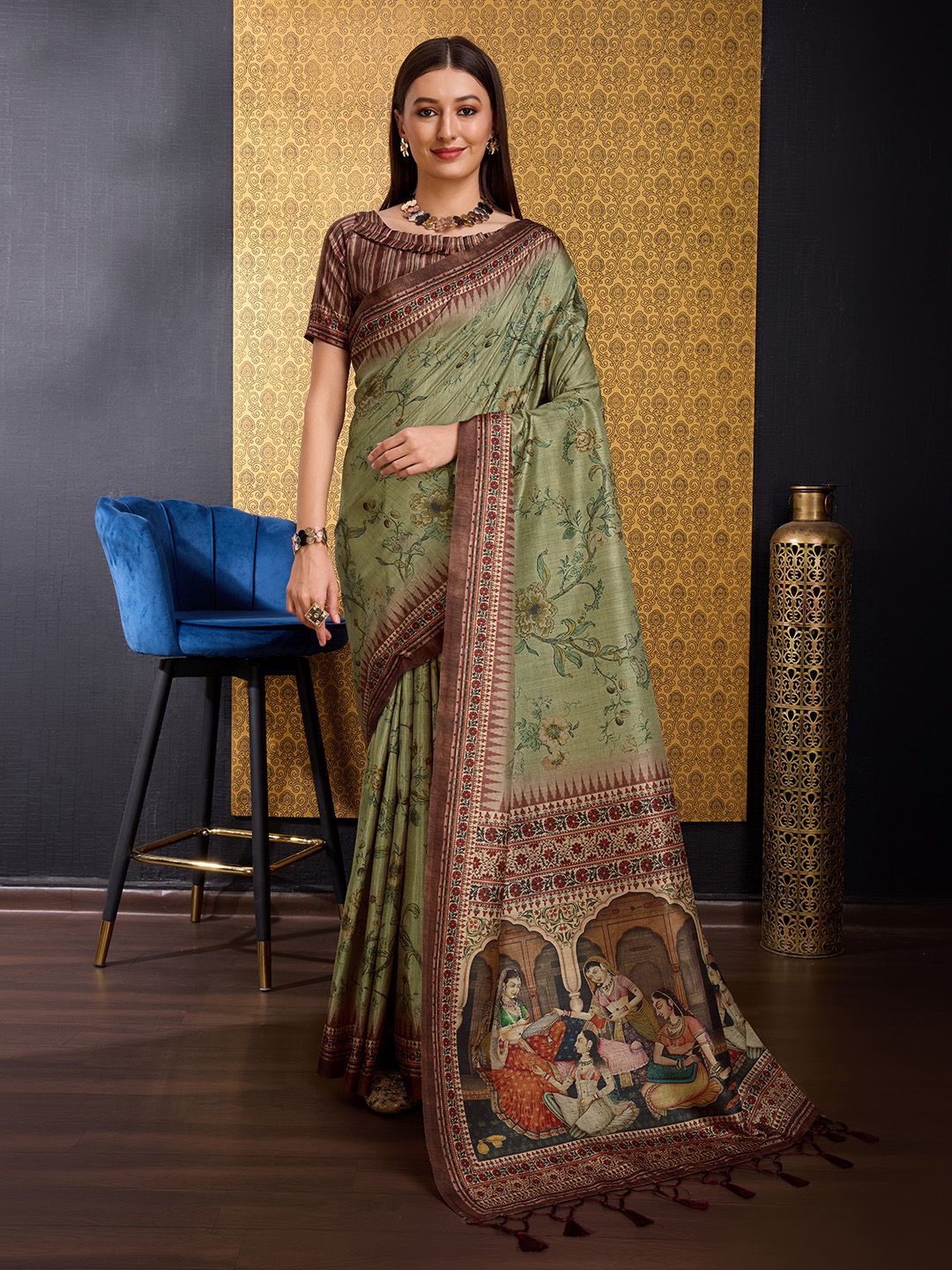 

Ishin Ethnic Motifs Sambalpuri Saree, Green
