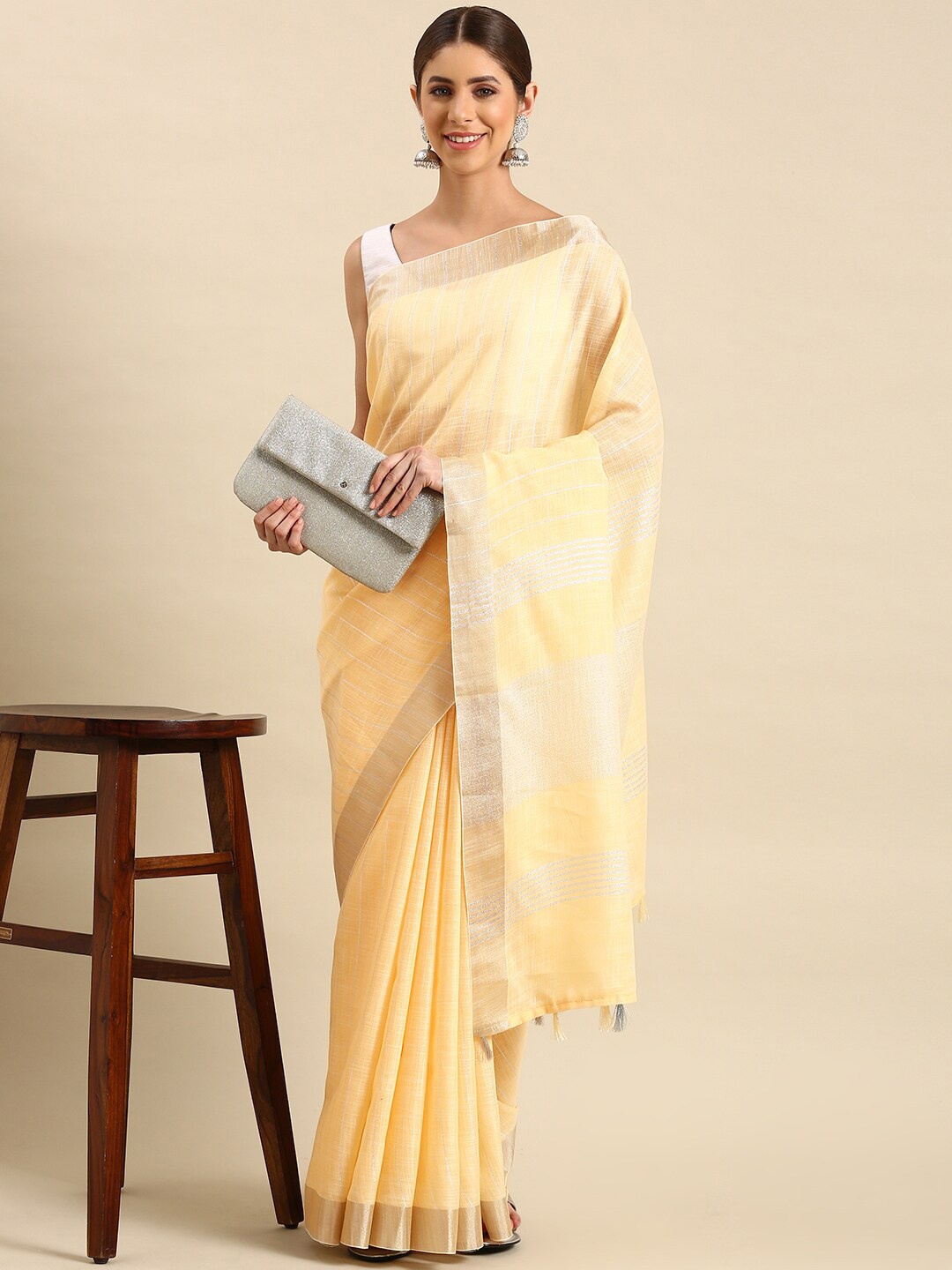 

Ishin Woven Design Saree, Orange