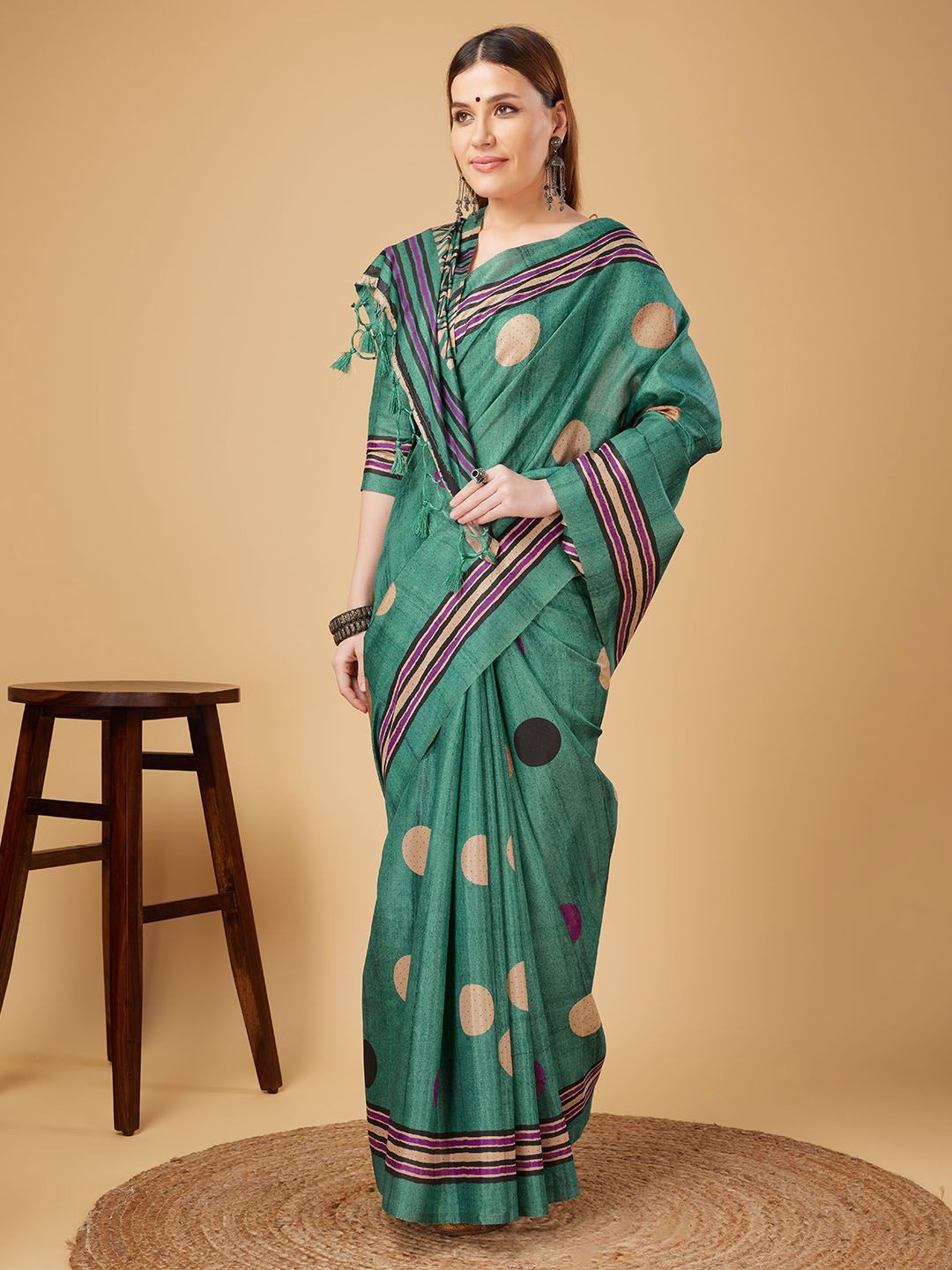

Ishin Sambalpuri Saree With Blouse Piece, Green
