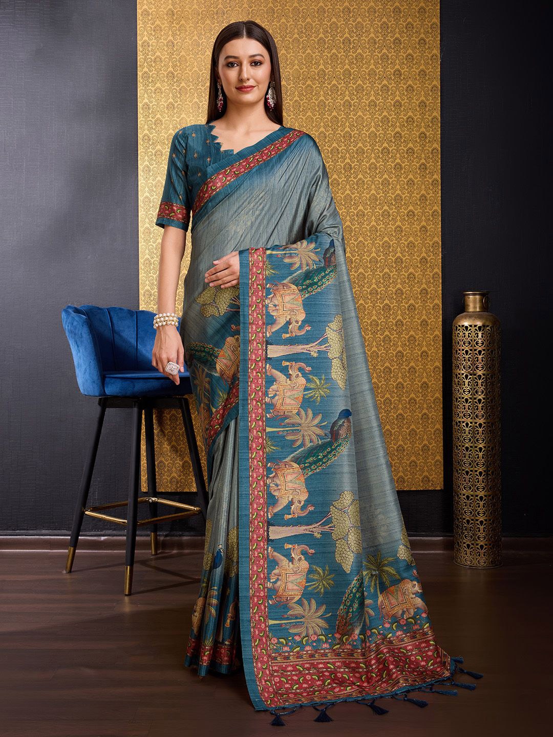 

Ishin Ethnic Motifs Sambalpuri Saree, Green