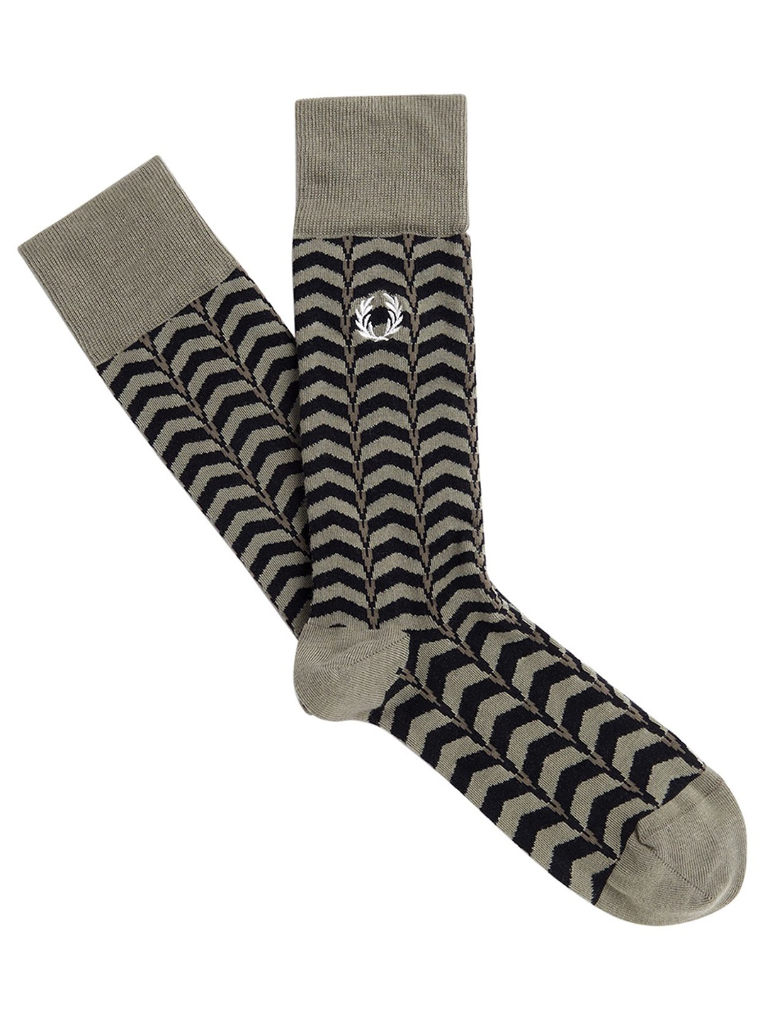

Fred Perry Men Abstract Printed Cotton Above-Ankle Socks, Grey
