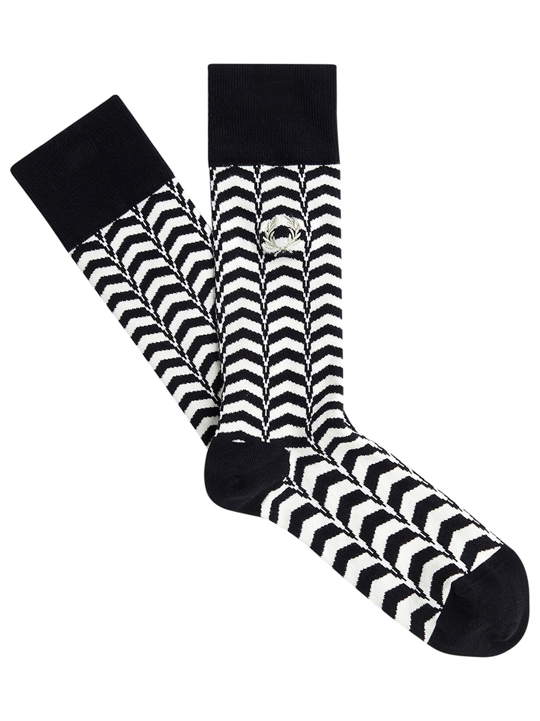 

Fred Perry Men Abstract Patterned Cotton Above-Ankle Socks, Black