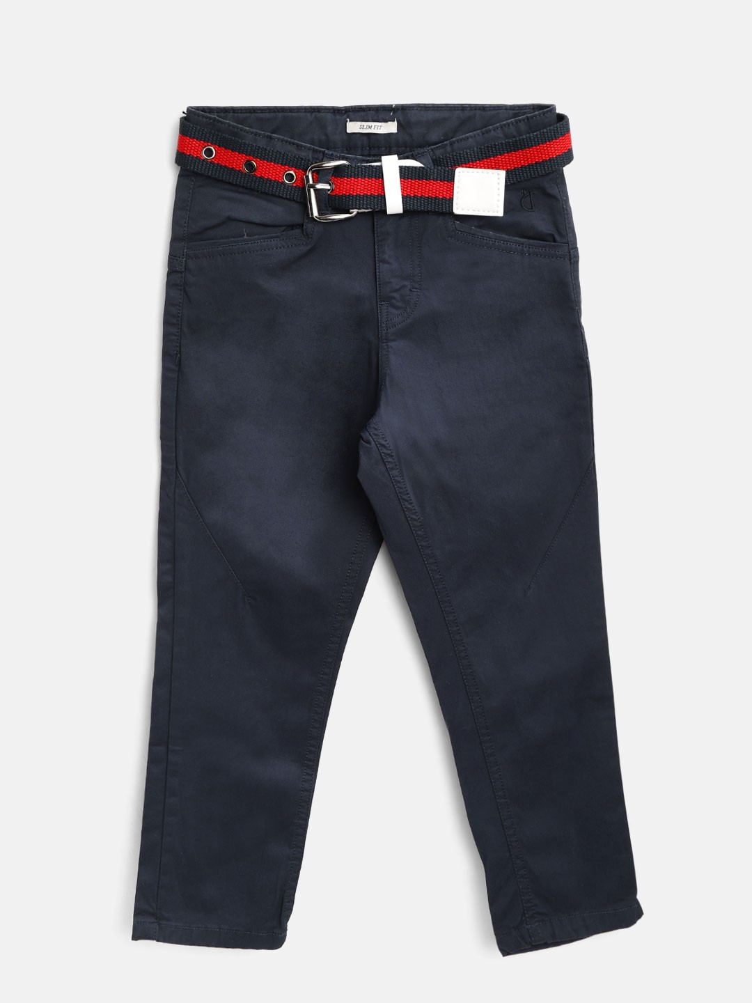 

Gini and Jony Boys Navy Blue Slim Fit Solid Regular Trousers