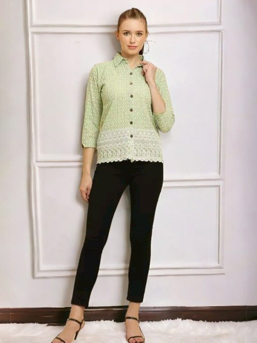 

Vastrasky Global Organic Cotton Crepe Top, Green