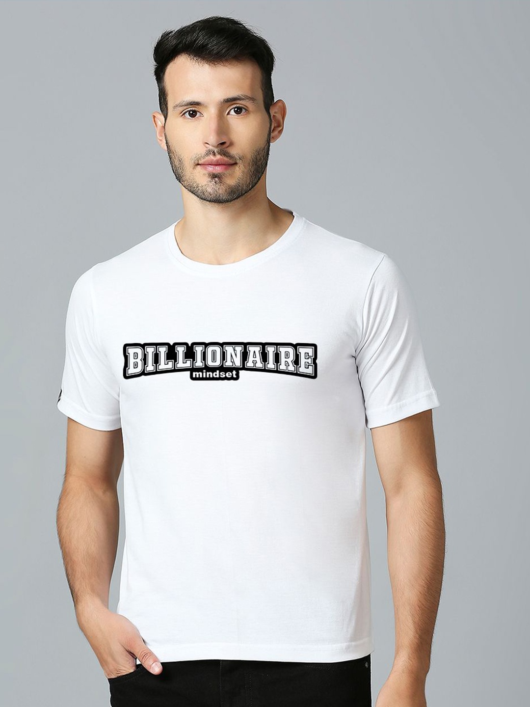 MOD ECRU Unisex Typography Printed Cotton T-shirt, White