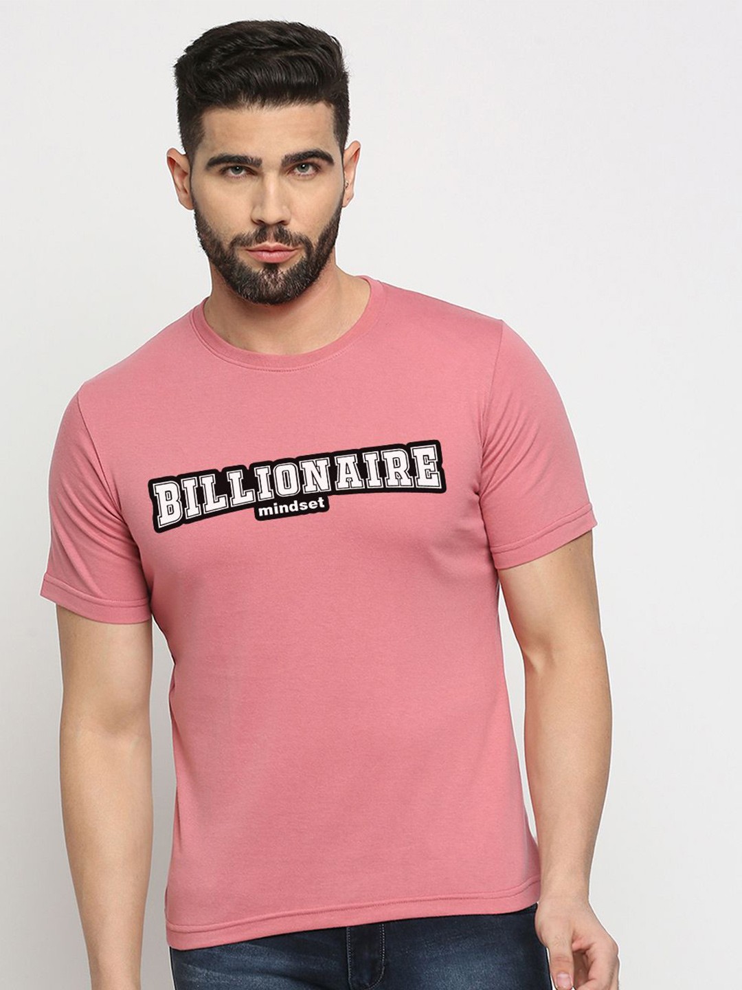 

MOD ECRU Typography Printed T-shirt, Pink