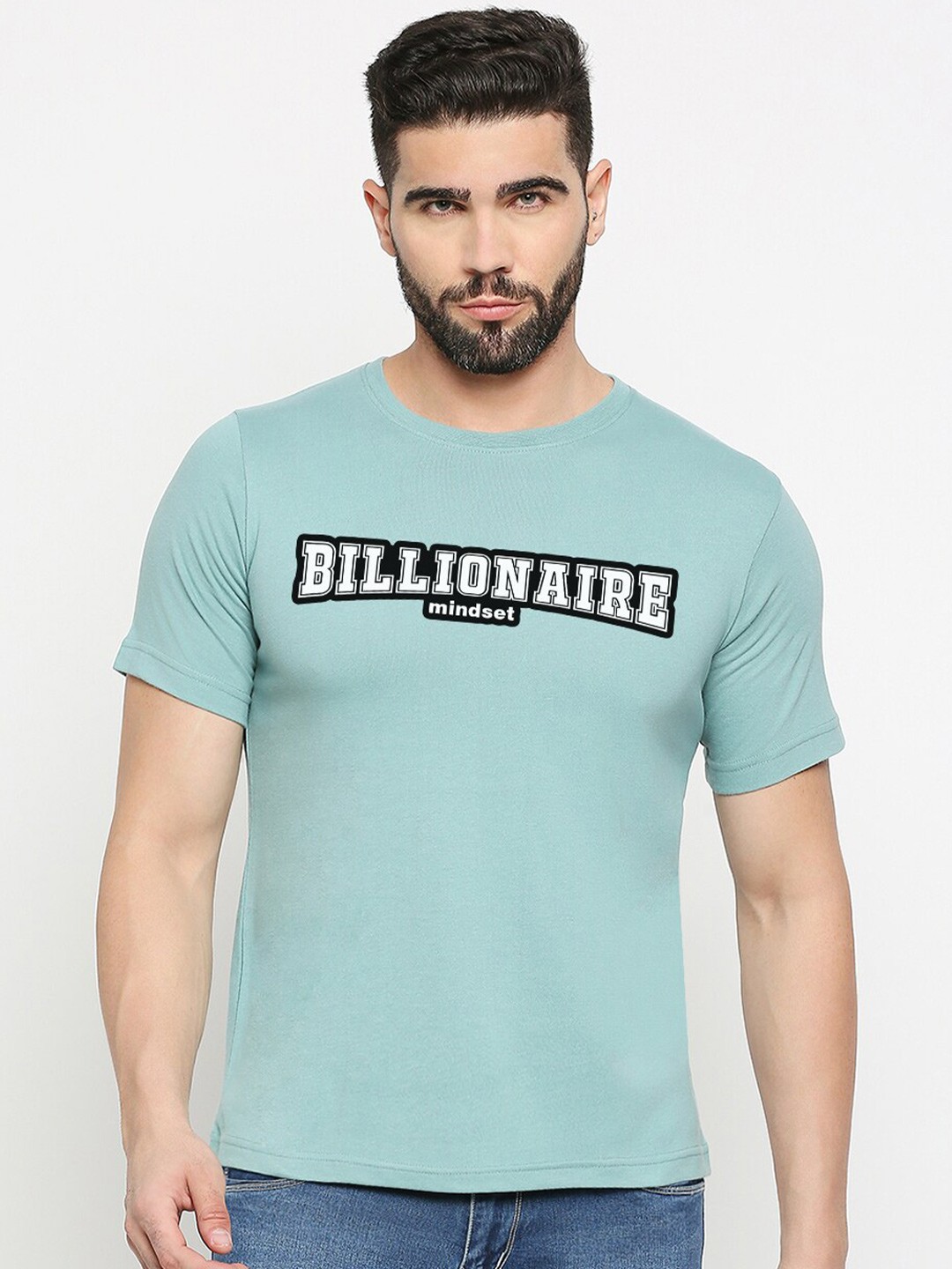

MOD ECRU Unisex Typography Printed Cotton T-shirt, Green