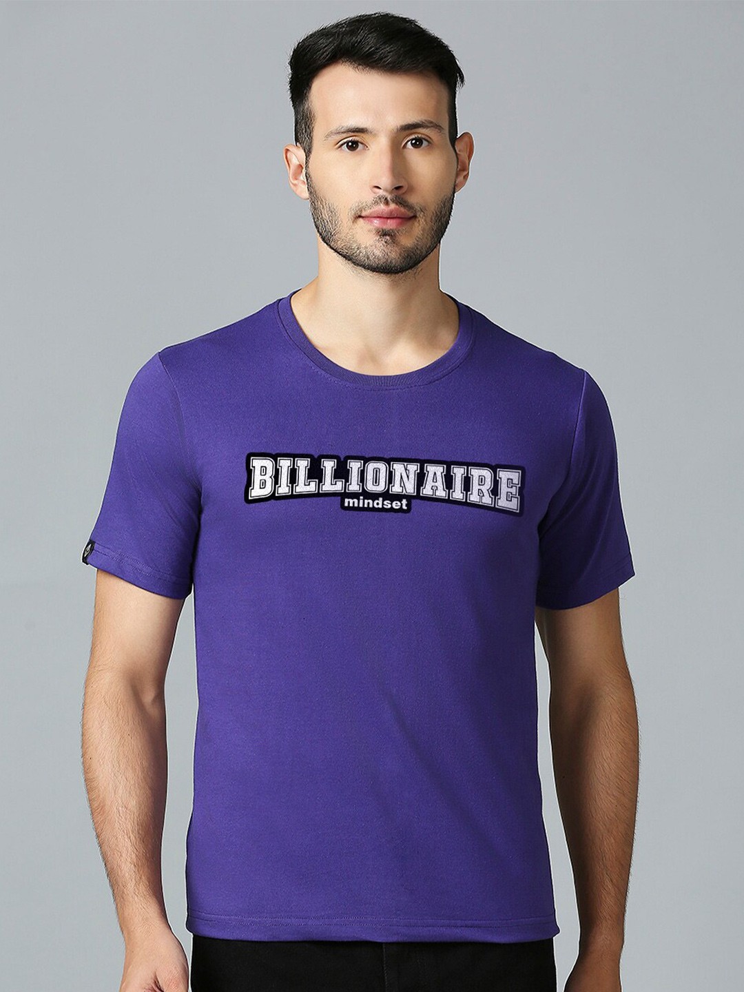 

MOD ECRU Typography Printed T-shirt, Purple
