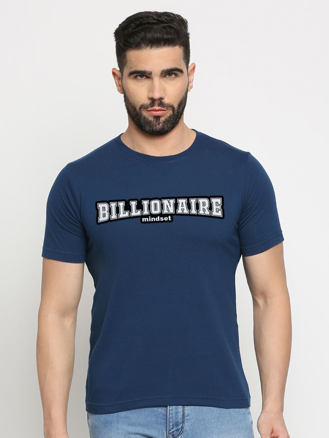 

MOD ECRU Typography Printed T-shirt, Blue
