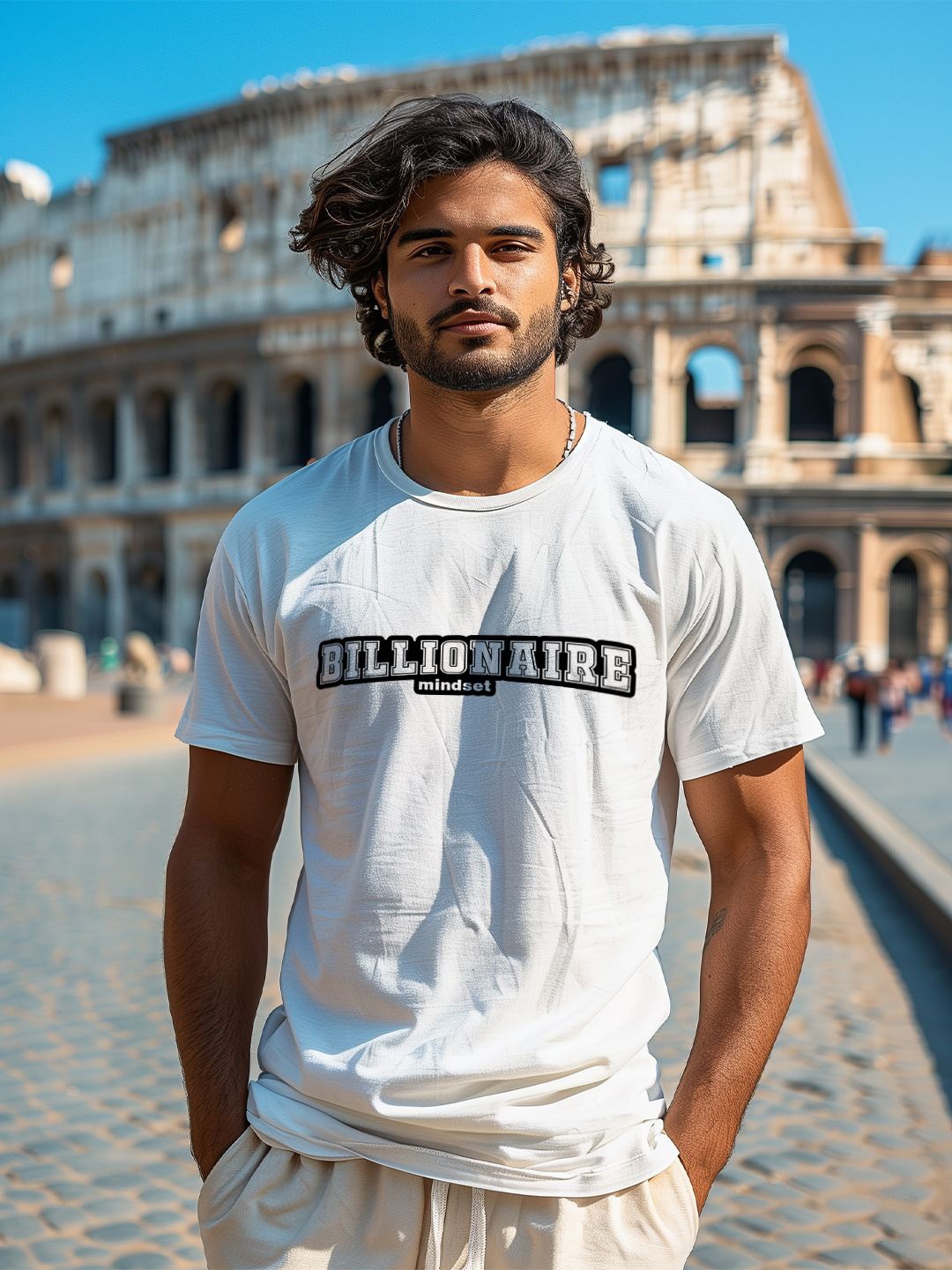 

MOD ECRU Typography Printed Cotton T-shirt, White