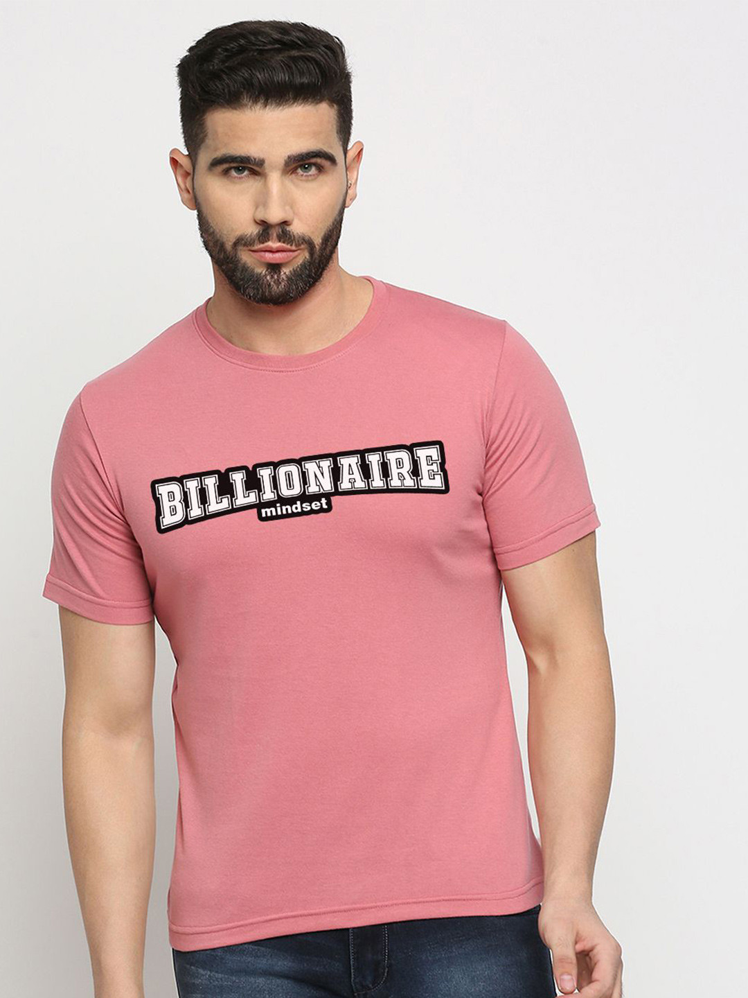 

MOD ECRU Typography Printed T-shirt, Pink