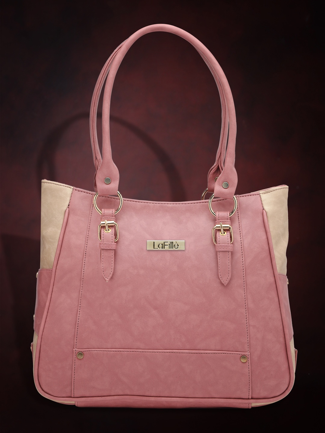 

LaFille Textured Structured Handheld Bag, Pink