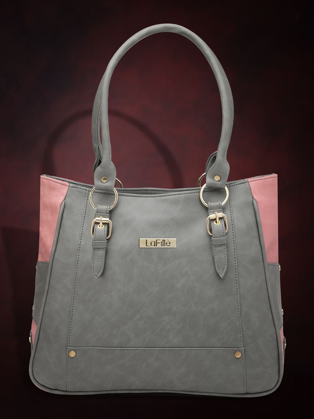 

LaFille Colourblocked Structured Handheld Bag, Grey