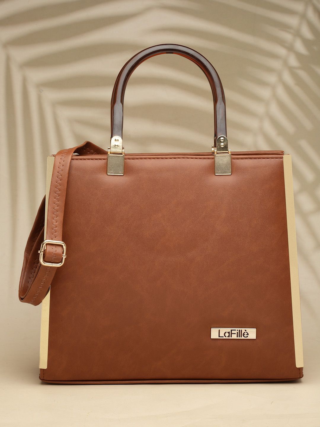 

LaFille PU Oversized Structured Handheld Bag, Tan
