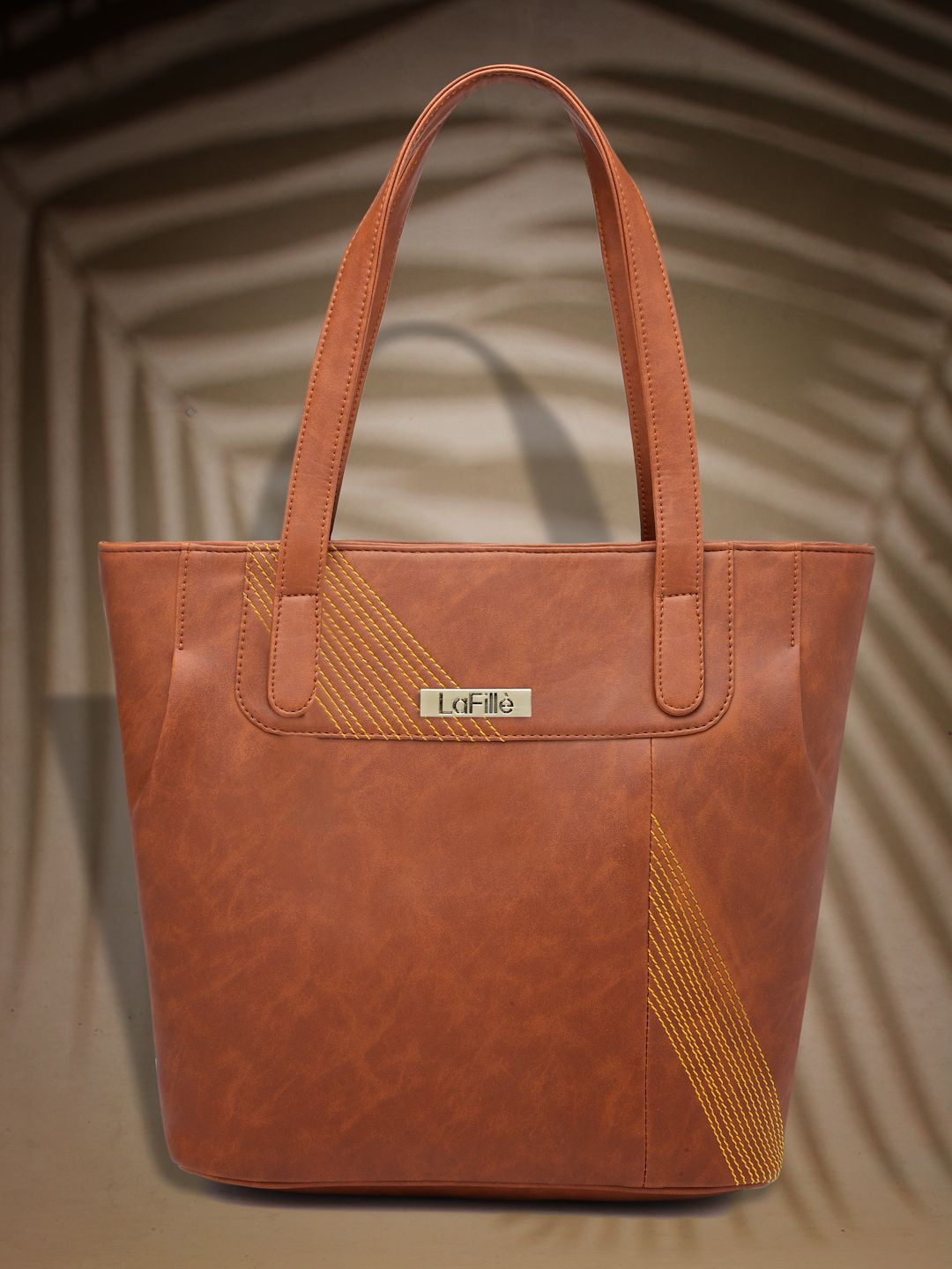 

LaFille Shopper Embroidered Shoulder Bag, Tan