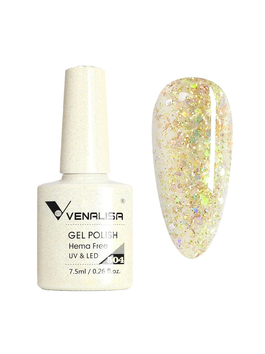 

VENALISA Upgraded Formula Hema Free Soak-Off UV & LED Gel Nail Polish 7.5 ml - VIP5-504, Multi