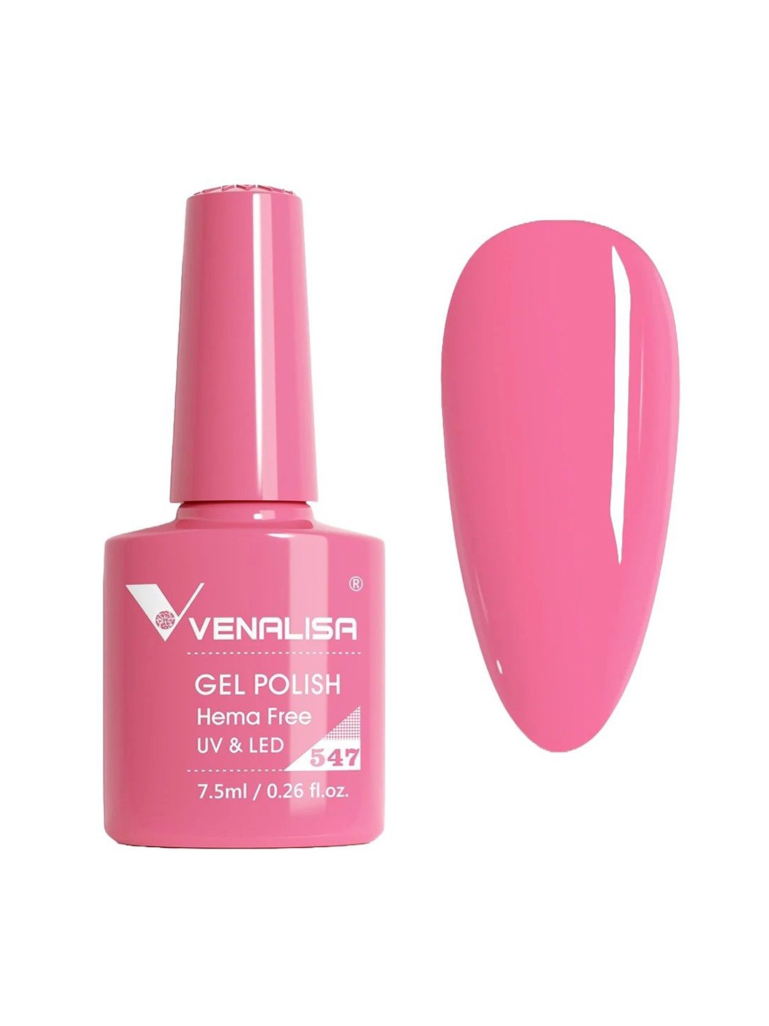 

VENALISA Upgraded Formula Hema Free Soak-Off UV & LED Gel Nail Polish 7.5 ml - VIP5 547, Pink