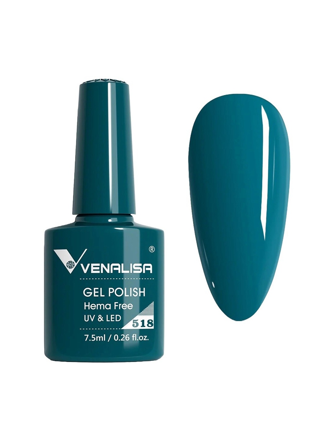 

VENALISA Upgraded Formula Hema Free UV & LED Gel Nail Polish 7.5ml - Shade 518, Teal