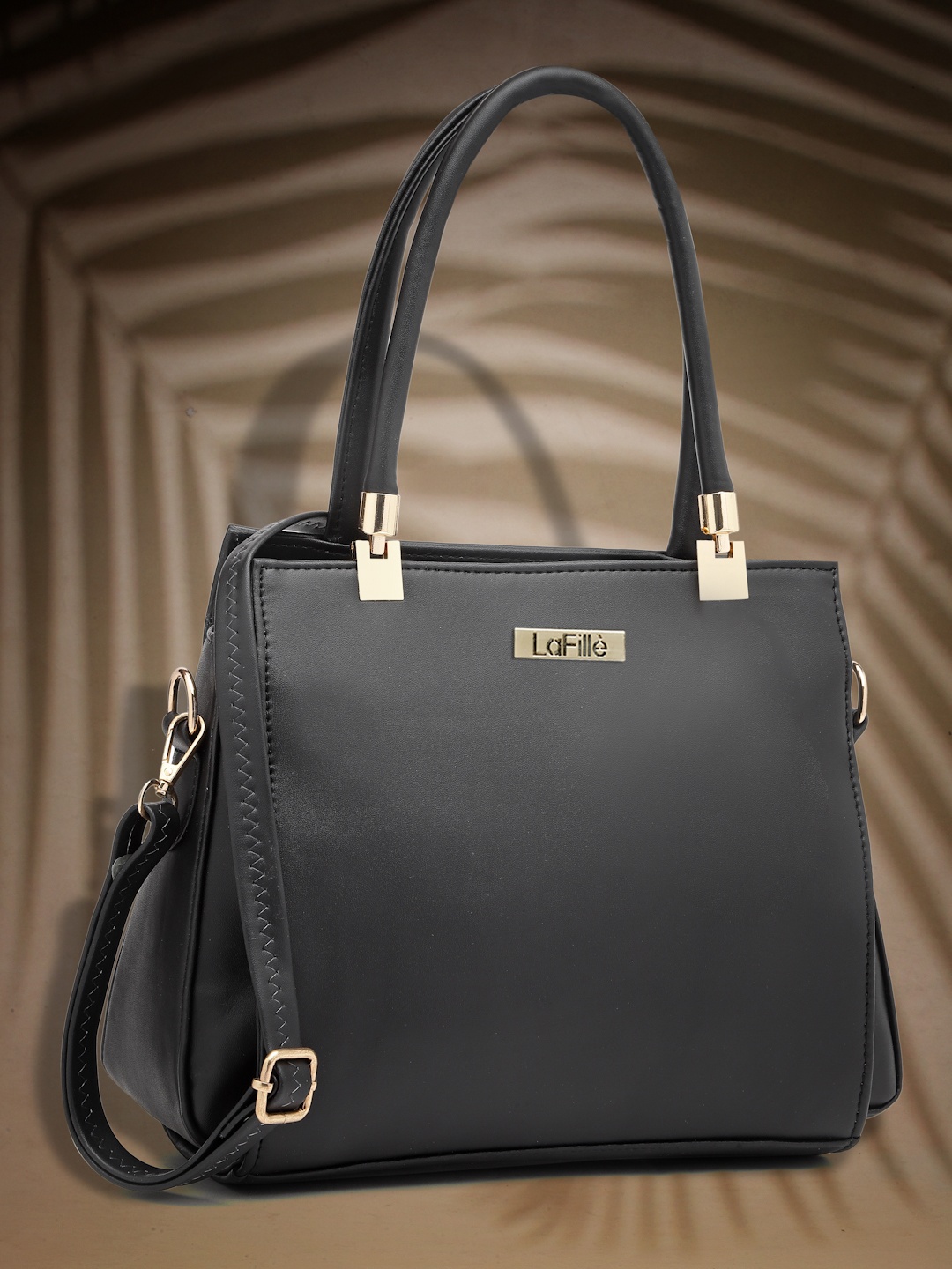 

LaFille PU Structured Handheld Bag, Black