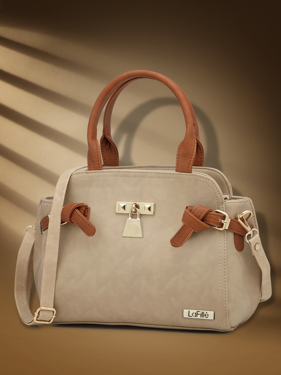 

LaFille PU Structured Handheld Bag, Cream