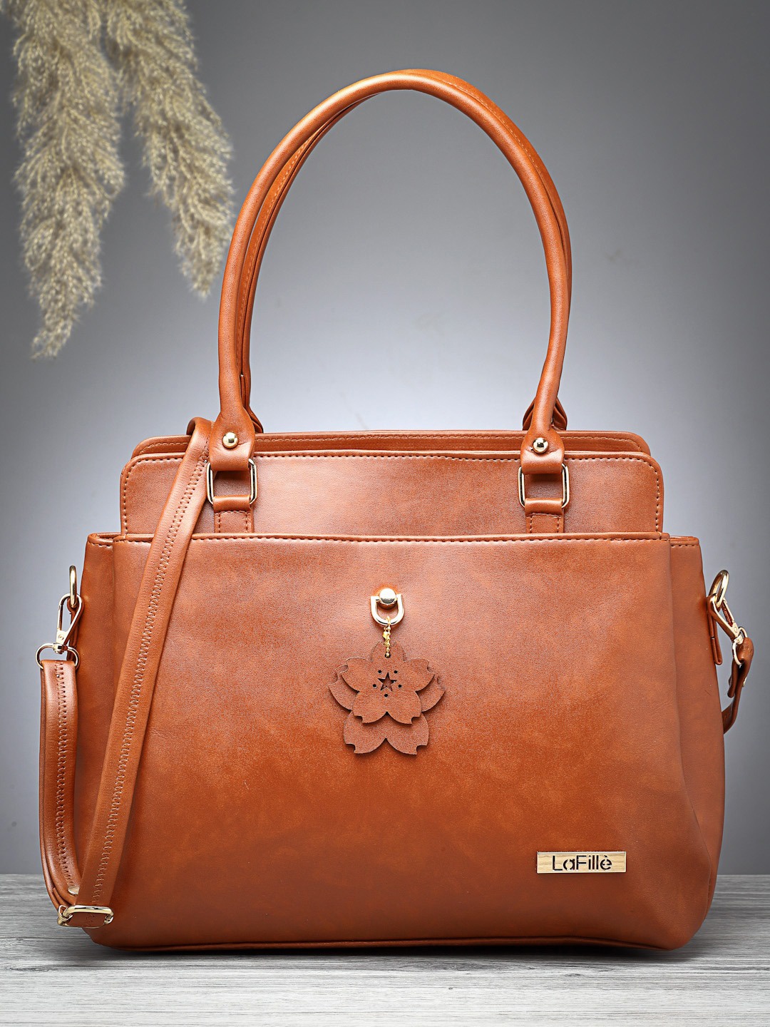 

LaFille PU Structured Handheld Bag, Tan