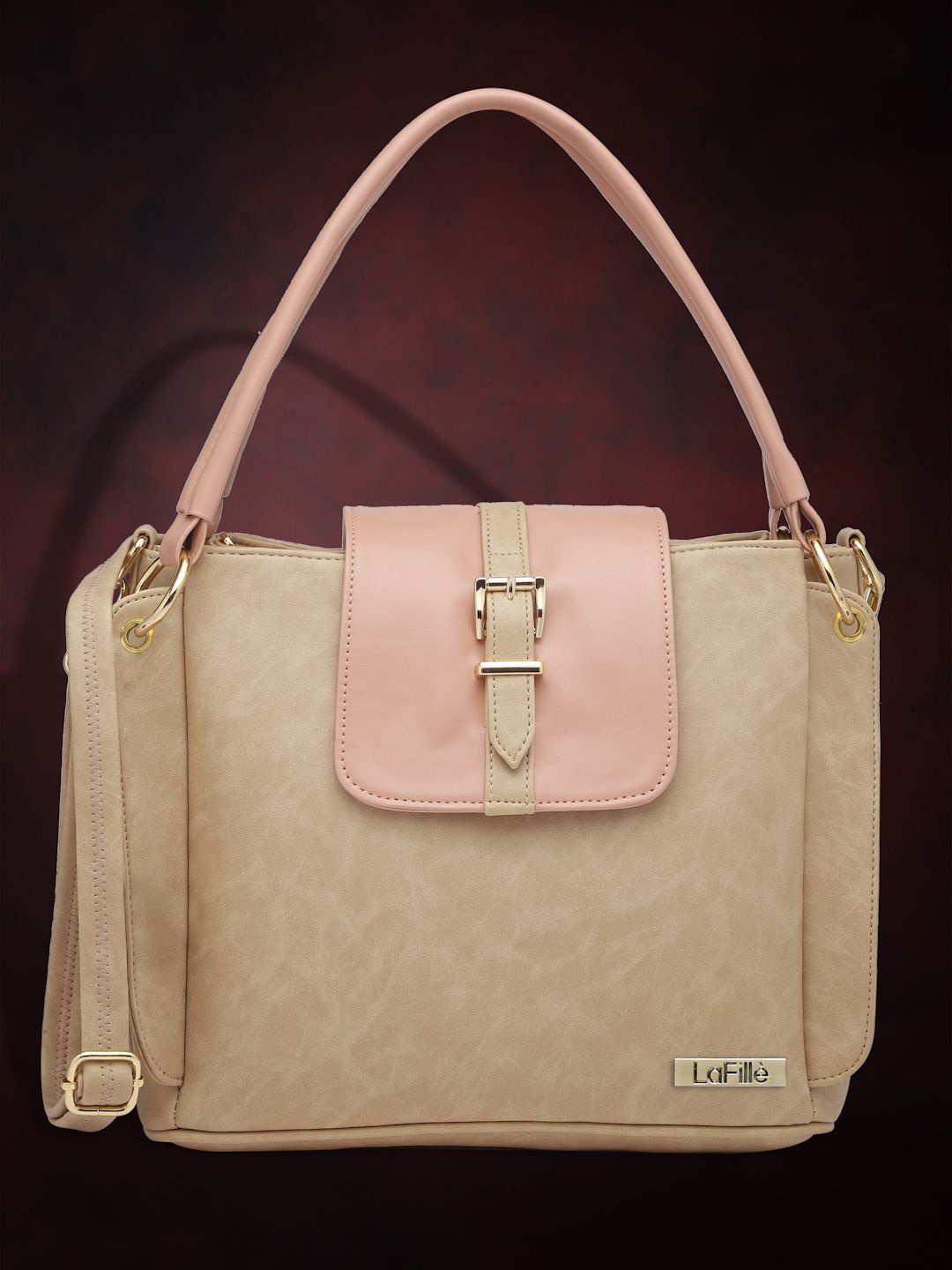 

LaFille PU Structured Hobo Bag, Cream