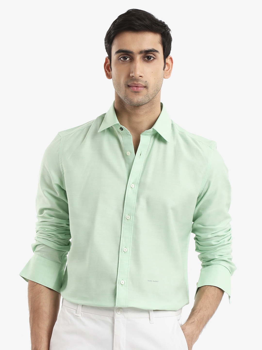 

RARE RABBIT Men Chapelle Regular Fit Spread Collar Slim Fit Shirt, Green