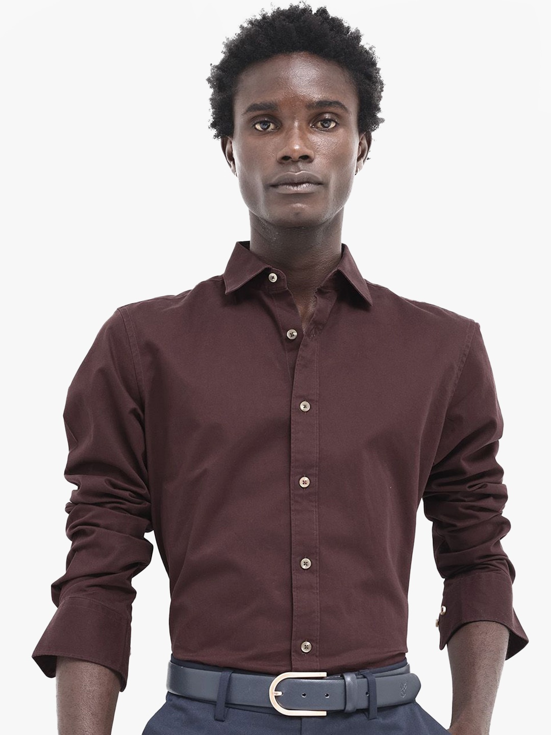 

RARE RABBIT Men Arlet Regular Fit Spread Collar Shirt, Maroon