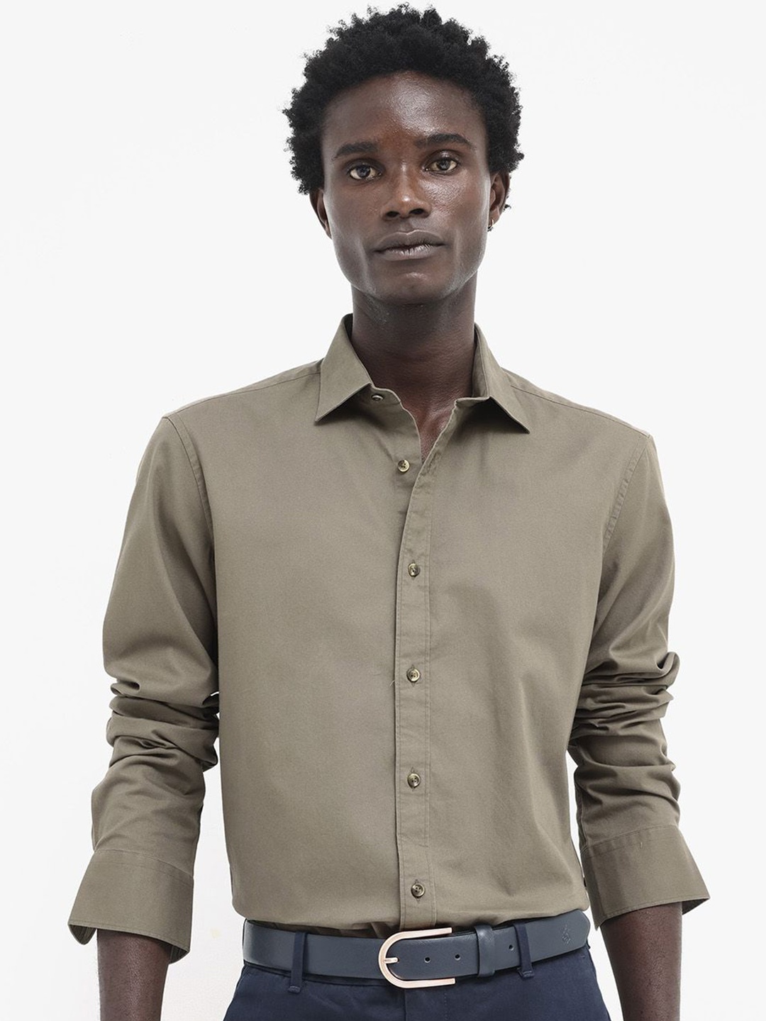 

RARE RABBIT Men Arlet Regular Fit Spread Collar Shirt, Khaki