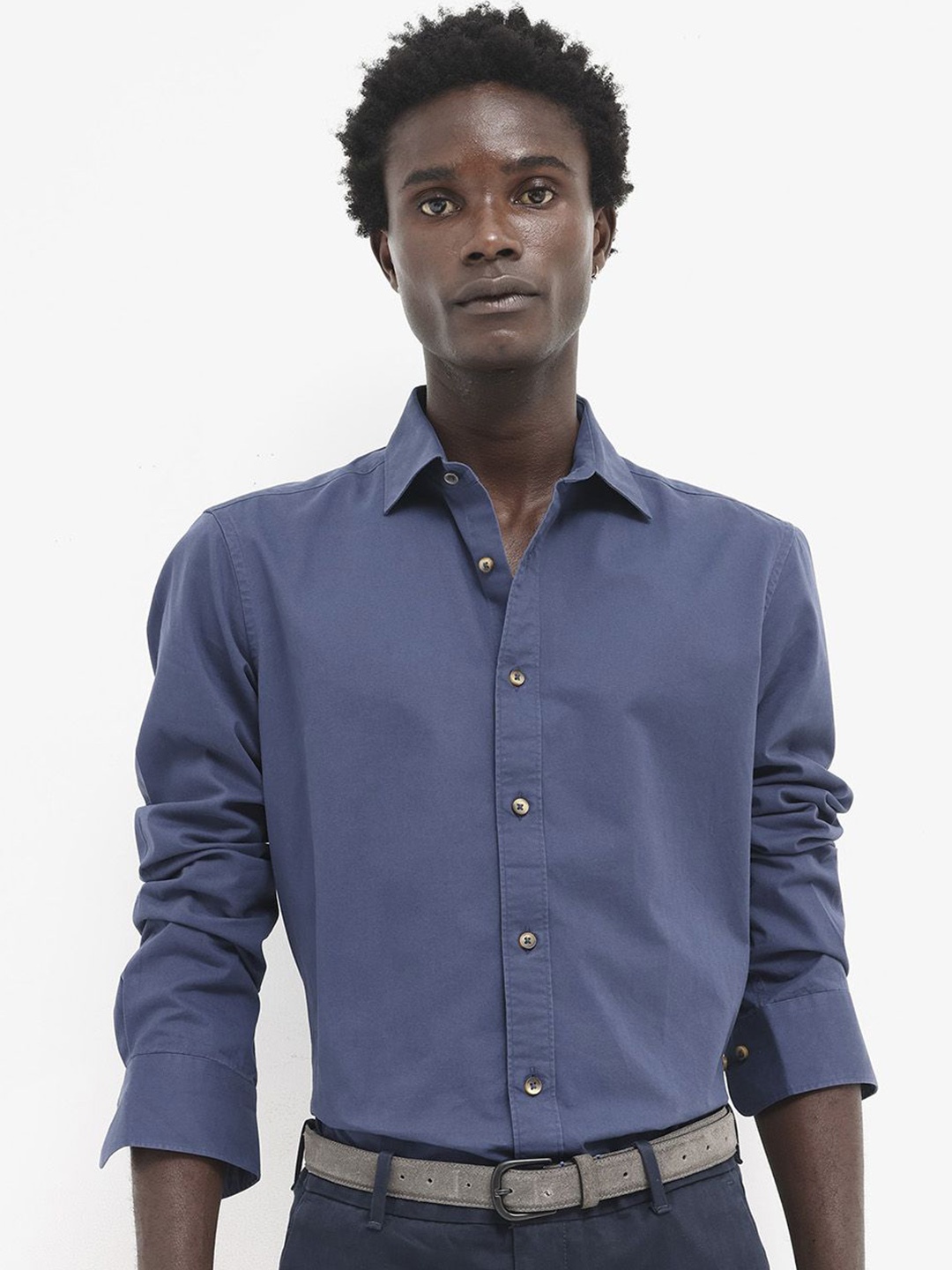 

RARE RABBIT Men Arlet Regular Fit Spread Collar Shirt, Blue