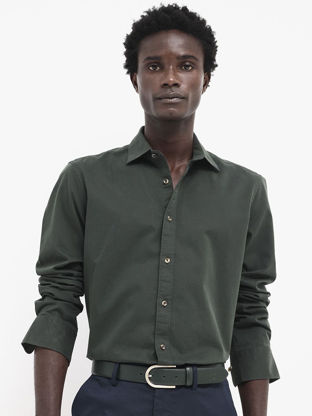 

RARE RABBIT Men Arlet Regular Fit Spread Collar Shirt, Green