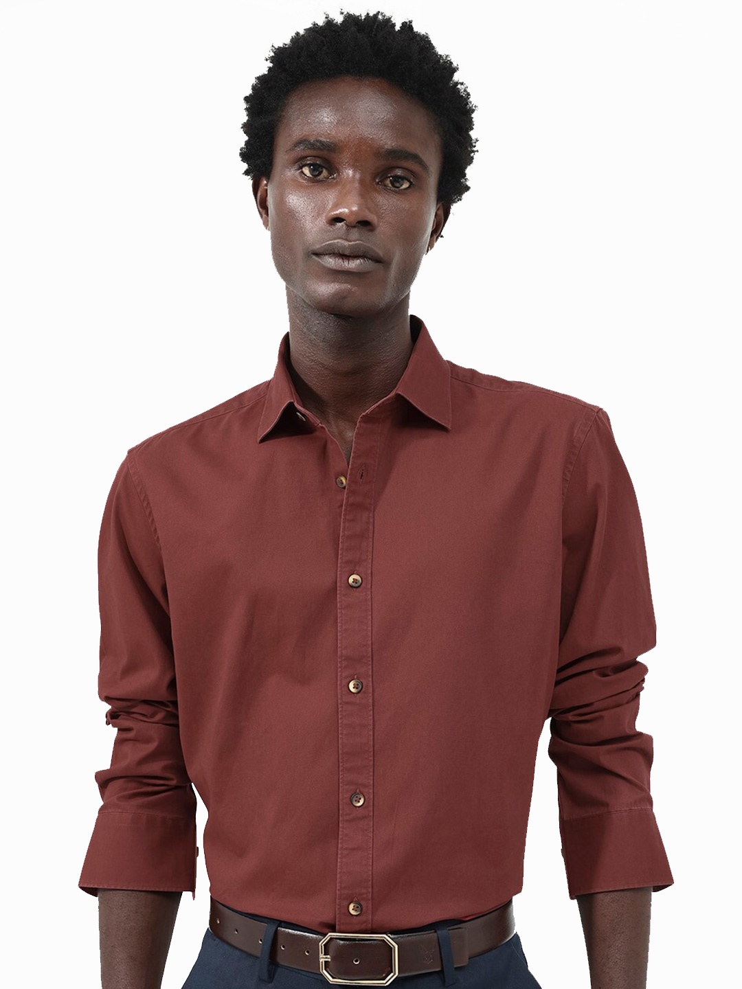 

RARE RABBIT Men Arlet Regular Fit Spread Collar Shirt, Red