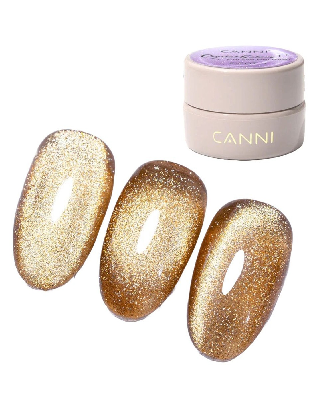 

CANNI Crystal Galaxy Cat Eye Long Wearing Gel Nail Polish 5 ml - Shade CE26, Brown