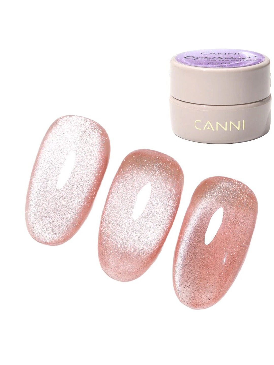 

CANNI Crystal Galaxy Cat Eye Long Wearing Gel Nail Polish 5 ml - Shade CE15, Nude