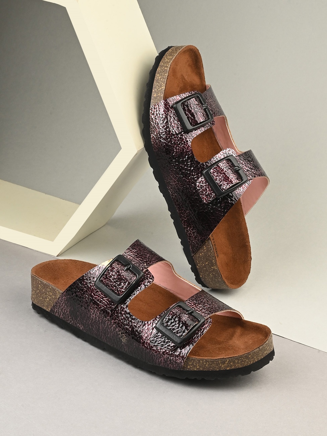 

The Roadster Lifestyle Co. Textured Open Toe Flats, Pink