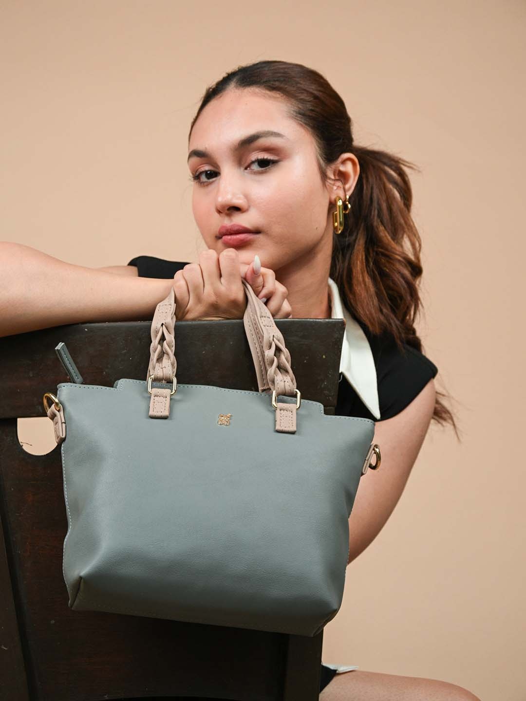 

Baggit Structured Handheld Bag, Blue