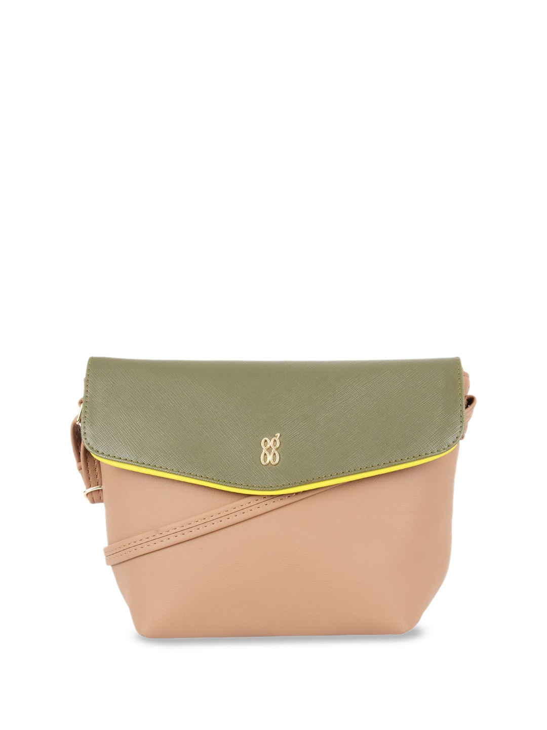 

Baggit Colourblocked Structured Sling Bag, Beige