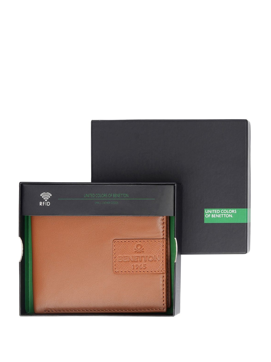 

United Colors of Benetton Men Leather Two Fold Wallet, Tan