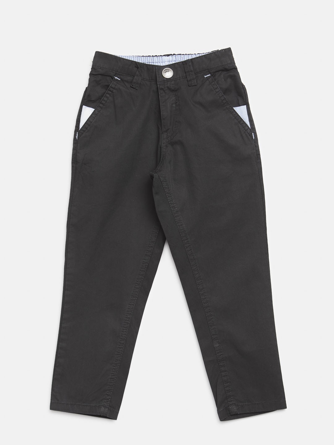 

Palm Tree Boys Black Regular Fit Solid Regular Trousers