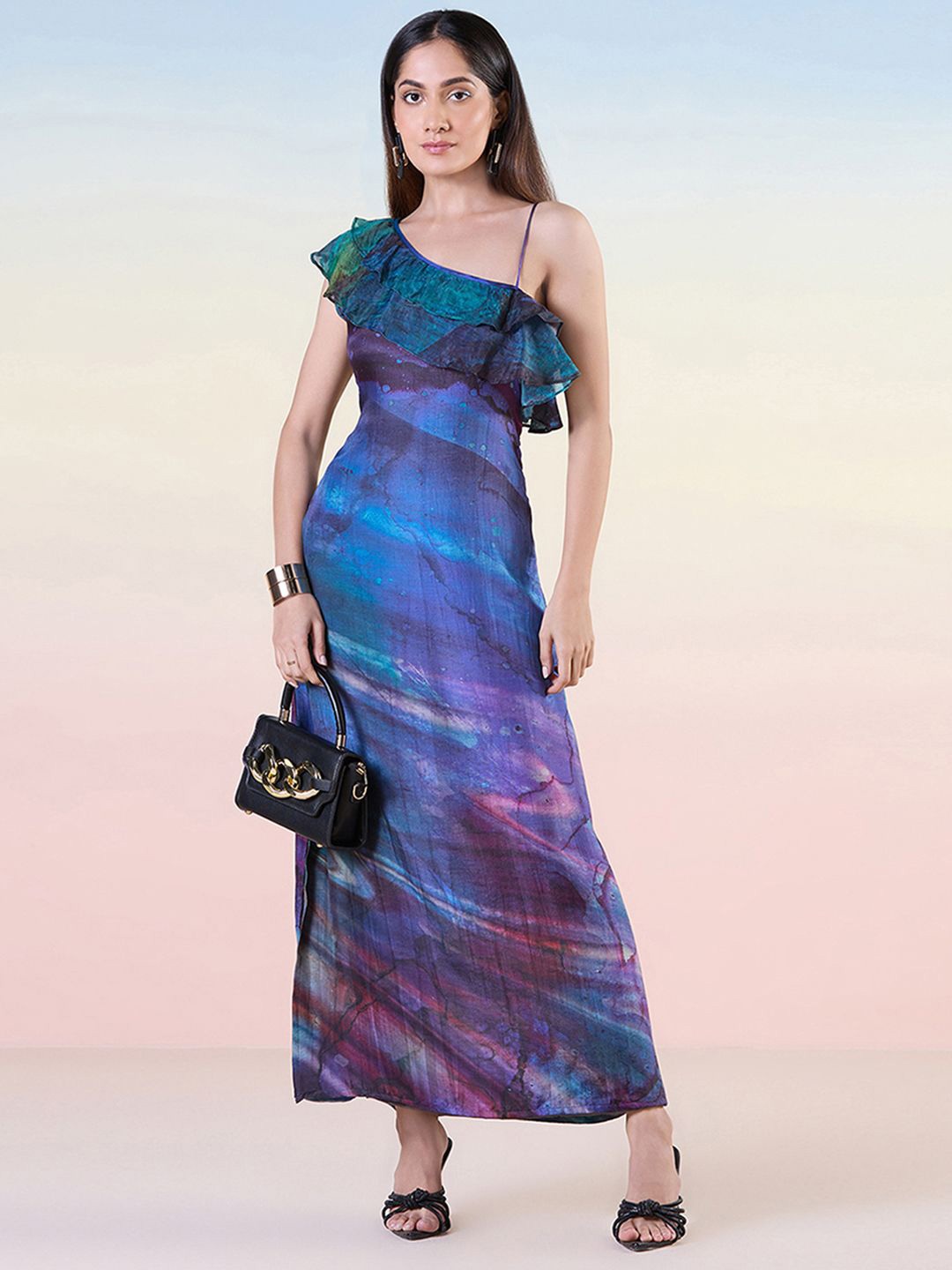 

navyasa by liva Tie and Dye Dyed Liva Maxi Dress, Multi