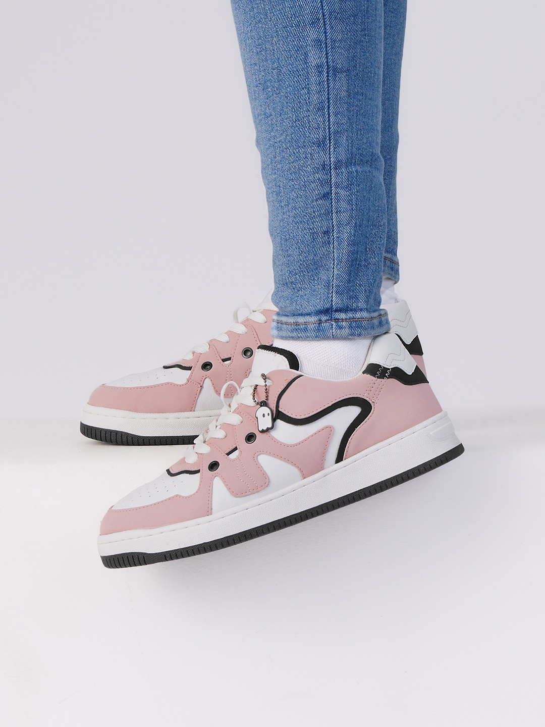 

The Souled Store Women Woven Design PU Sneakers, White
