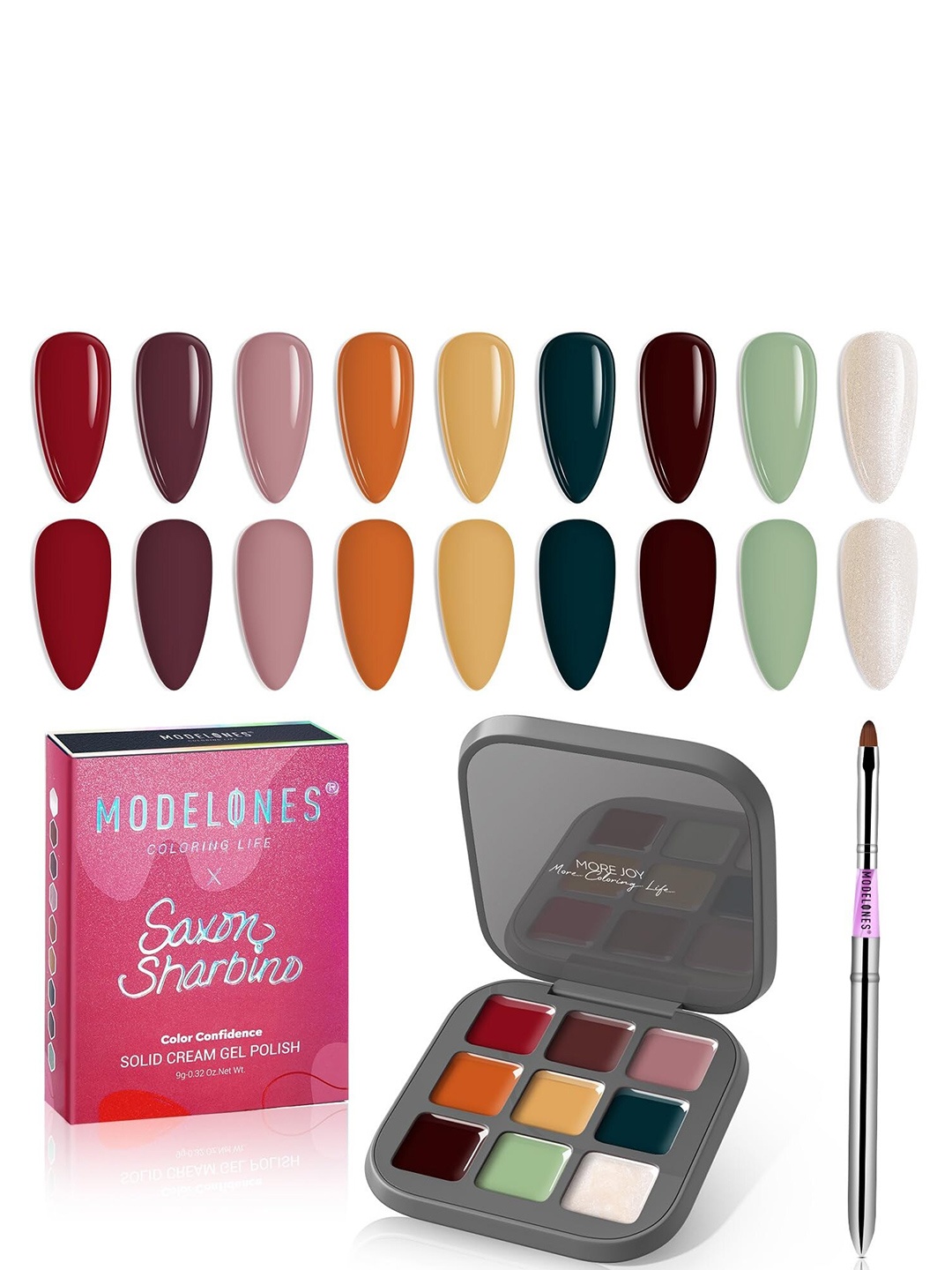 

Modelones 9 Shades Solid Cream Gel Polish Color Cube - Color Confidence, Orange