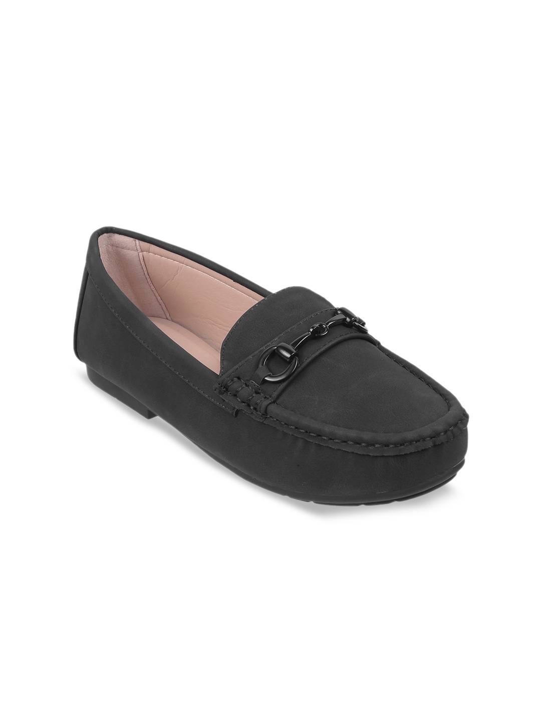 

Metro Women Square Toe Horsebit Loafers, Black