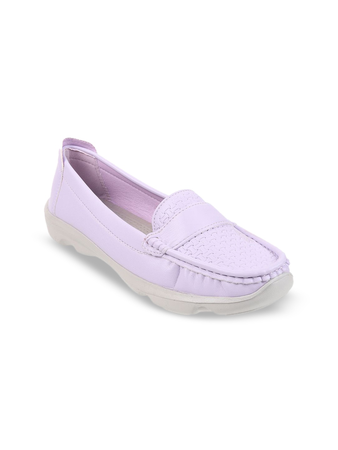 

Metro Women Textured Square Toe Loafers, Purple