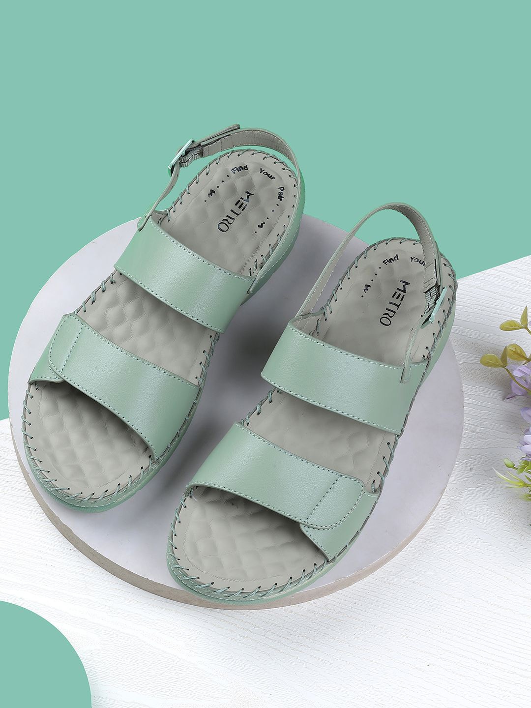 

Metro Open Toe Comfort Heels, Green